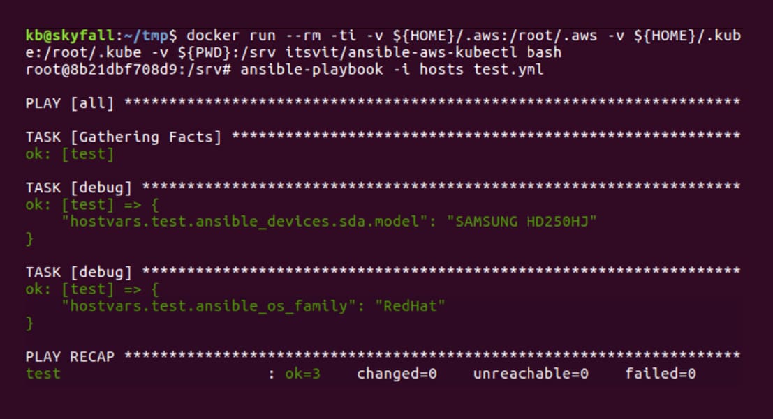 Install aws cli into docker image